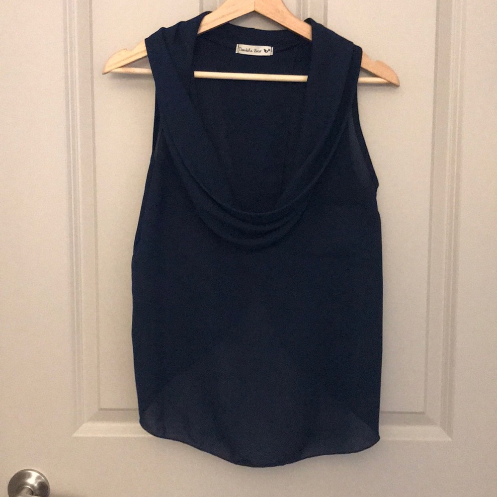 Sexy dark blue blouse